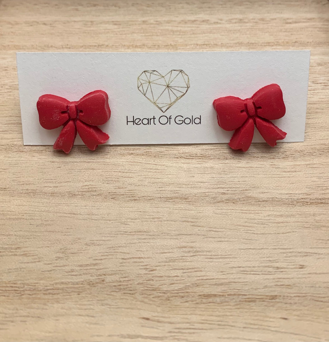 Red Bow Studs