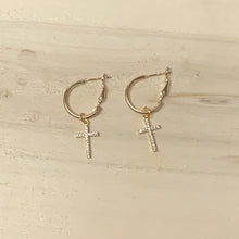 Load image into Gallery viewer, Cross Hoops
